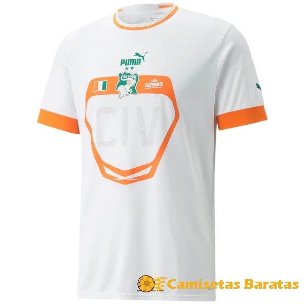 Tailandia 20.00 Segunda Camiseta Costa De Marfil 2022 Blanco Futbol Originales